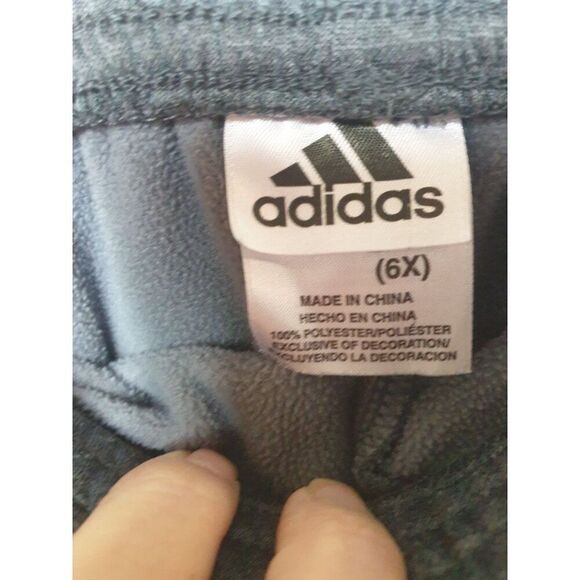 Adidas Girls Joggers 6X 3 Stripes Sporty Grey/Pink Sweatpants Activewear - Picture 5 of 5